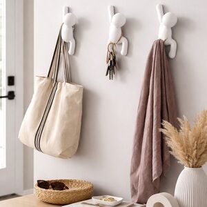 Modern Wall Hook bundle set of 6 white grey and green new in box